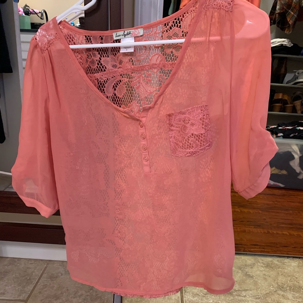 Sheer laced back blouse